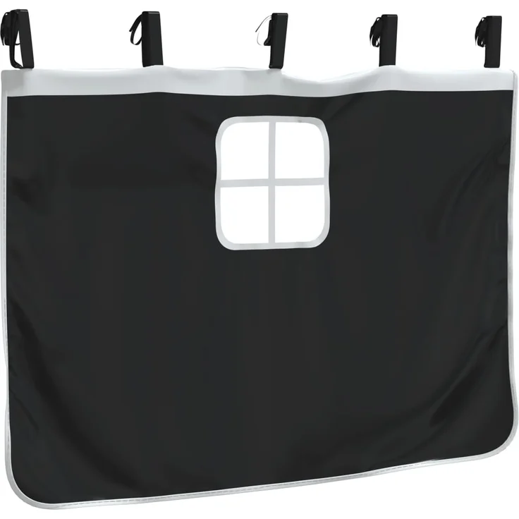 vidaXL Vorhänge für Hochbett mit Tunnel Weiß und Schwarz Polyester 835916 – Bild 7