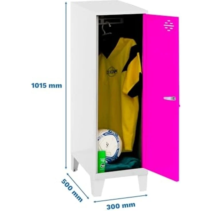 Simon Rack Schließfächer, Metall, 1015 x 300 x 500 cm, Weiß/Rosa, Metall – Bild 2