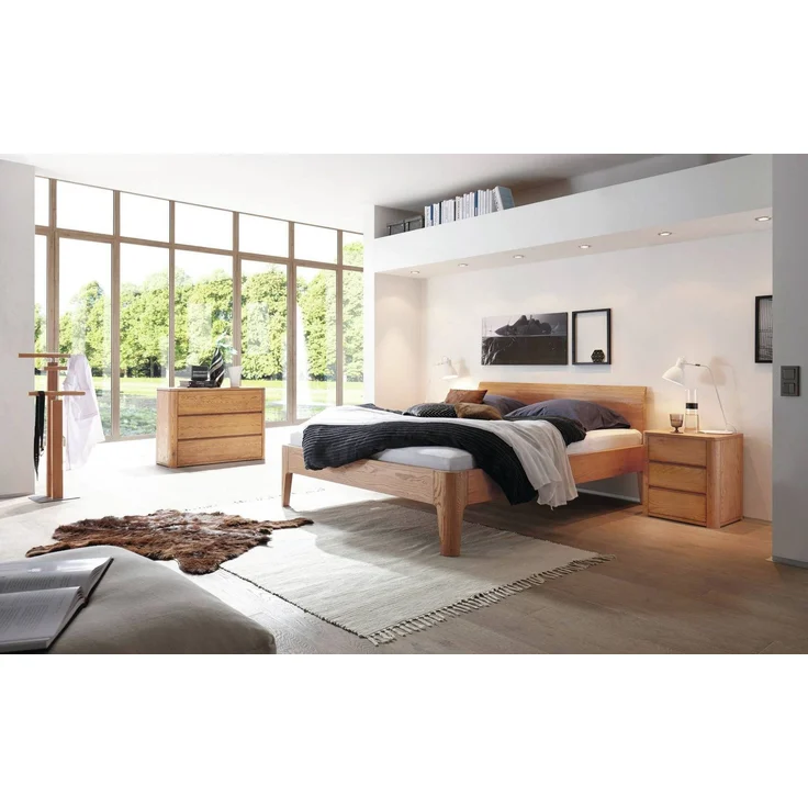Hasena Massivholzbett Lisiano Eiche natur 140x200 cm, Fußhöhe 25 cm – Function-Kids – Bild 2