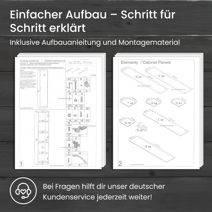 Home Collective Regal mit 5 Ebenen Aktenschrank mit 4 Einlegeböden und 1 Tür, in mattem Finish Standregal 39 cm breit sonoma – Bild 7