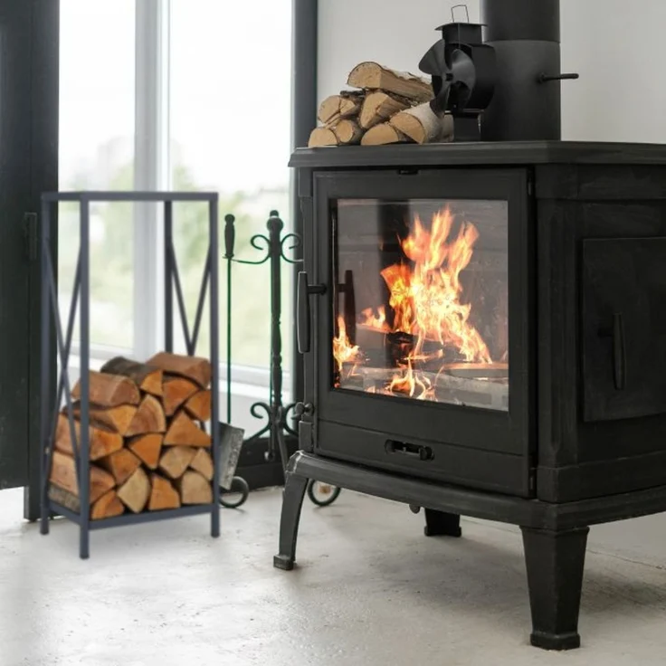 Relaxdays Graues Kaminholzregal aus Stahl – Bild 5