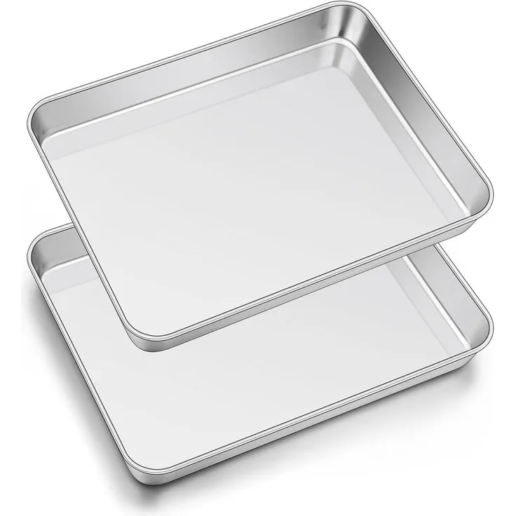 Joyfair Edelstahl Backblech 2er Set 40,5x30,5x2,5cm Fettpfanne - Rostfrei