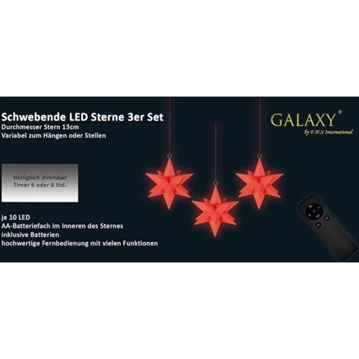LED-Galaxy-Sterne 3er rot je 8 rot, RGB LED, 6/18T – Bild 4