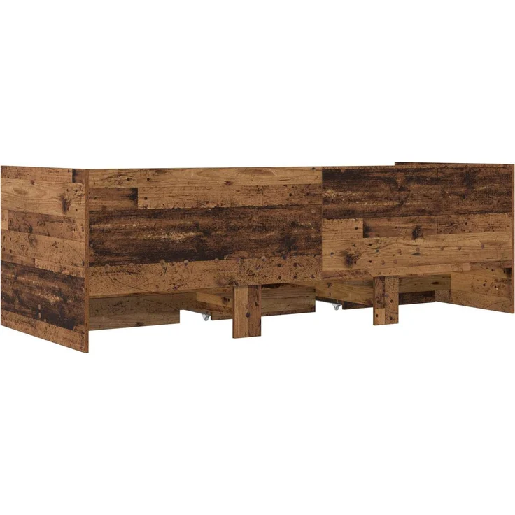 vidaXL Tagesbett mit Schubladen mit Kopfteil Altholz Holzwerkstoff 3429632 – Bild 6