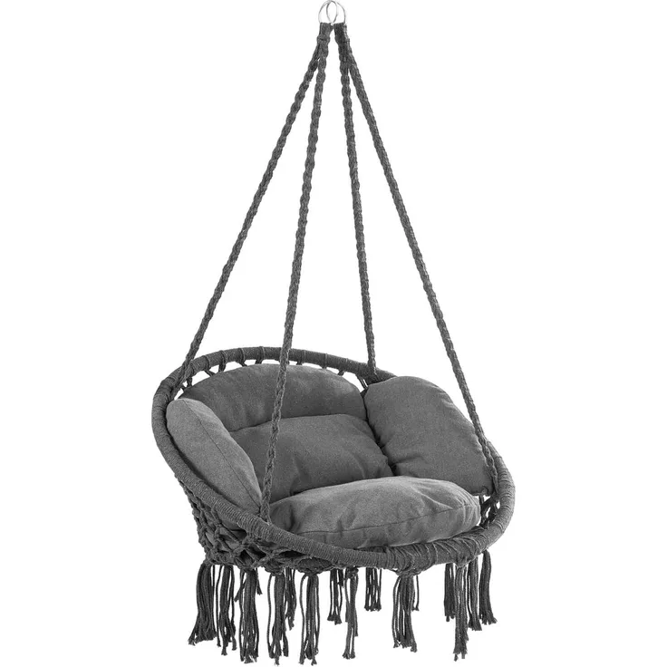 Detex Hängesessel (1-St), 150kg belastbar weiche Kissen Hängestuhl Garten Indoor Outdoor