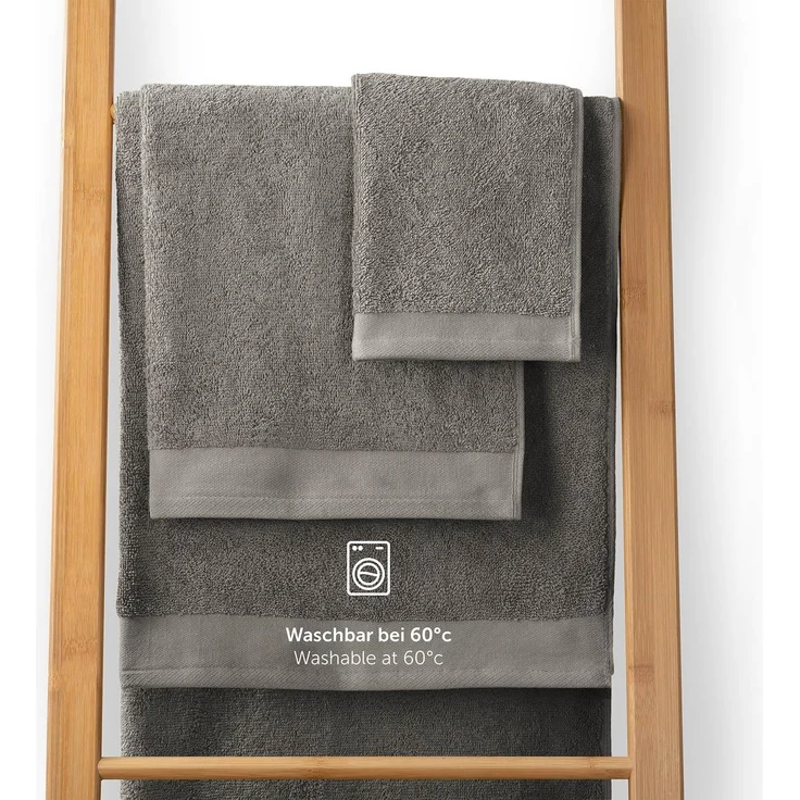 Blumtal Waschhandschuh 10er Set aus Frottee 15x20 cm - weich und saugstark, (Set), mit modischer Bordüre und praktischer Aufhängeschlaufe, 100% Baumwolle – Bild 4