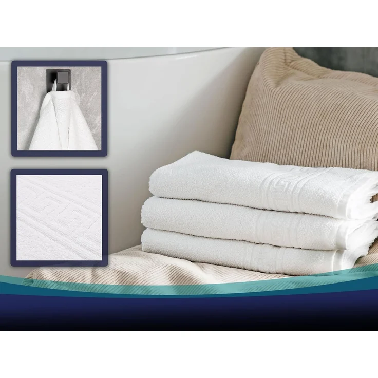 ZOLLNER 5er Set Duschtücher, 80% Baumwolle, 20% Polyester, 70x140 cm, weiß – Bild 5