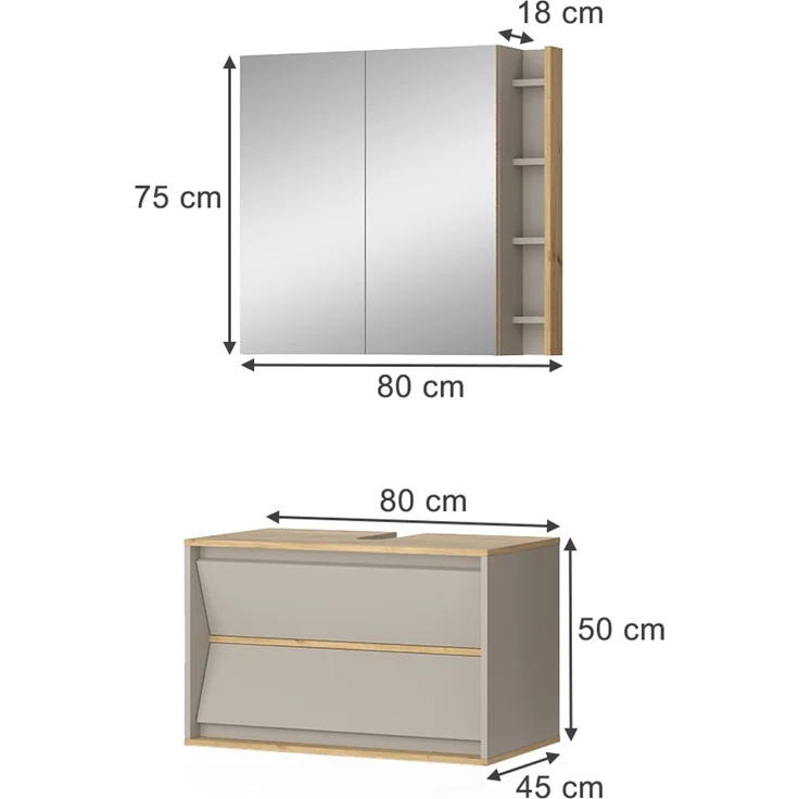 Badmöbel-Set Edelin Cashmere 2-teilig Vicco – Bild 2