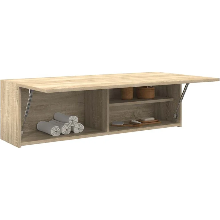 vidaXL Bad-Wandschrank Sonoma-Eiche 100x25x30 cm Holzwerkstoff 860096 – Bild 1