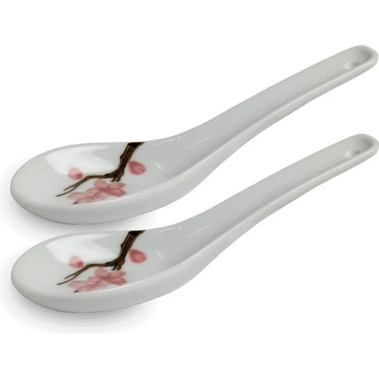 WestCraft Suppenlöffel Grey Series ASIATICA - Sakura, Porzellan-Löffel-Set Asien / Ramen, 14,5cm - Reis-Löffel - Suppen-Löffel, Servier-Löffel, Spoon-Set-Sakura – Bild 4