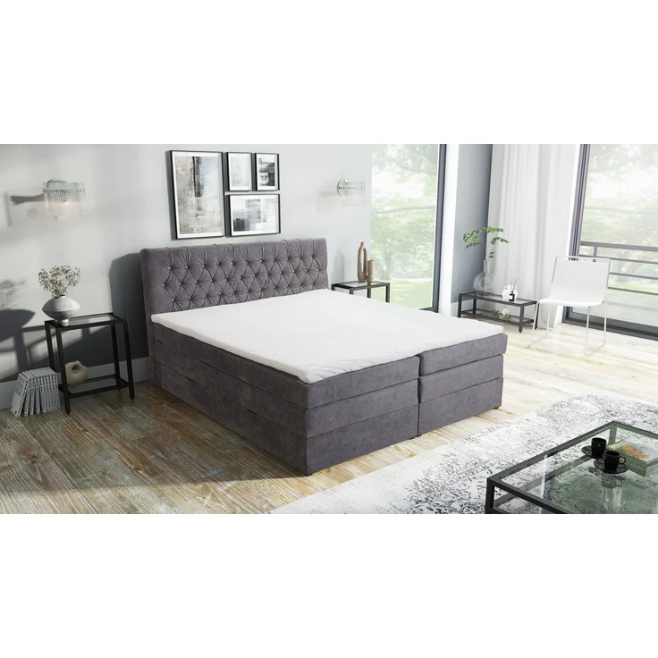 Malton Boxspringbett 180x200 Hotelbett Bonellfederkern Bett + Topper Bettkasten – Bild 7