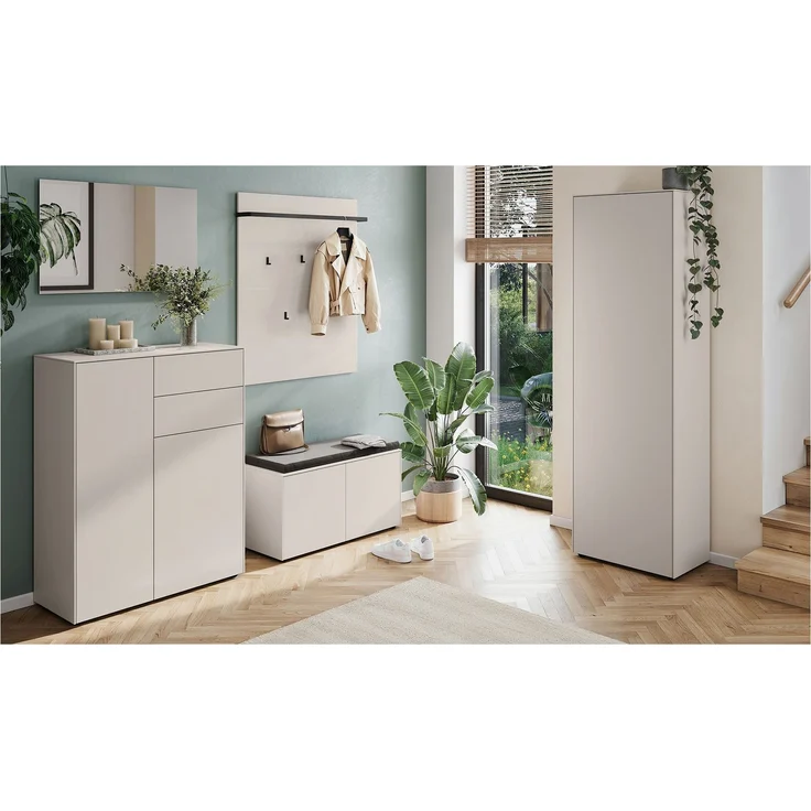 Schuhschrank Luna / GW-Lomena, Holzwerkstoff, Grau, 92 x 119 x 41 cm – Bild 4