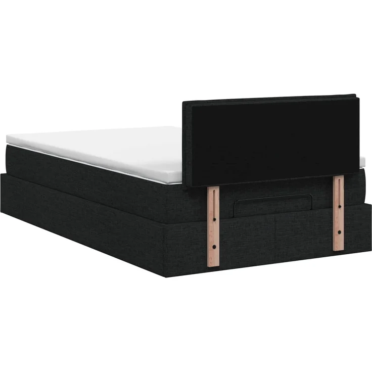 vidaXL Ottoman-Bett mit Matratze und LED Schwarz 120 x 190 cm Stoff 3457974 – Bild 10