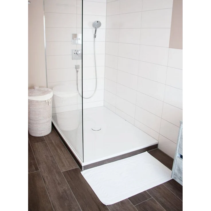 ZOLLNER Badematte, rutschhemmend, fußbodenheizunggeignet, 100% Baumwolle, rechteckig, Badematte, 100% Baumwolle, vom Hotelwäschespezialisten, mit Zopfmuster – Bild 2