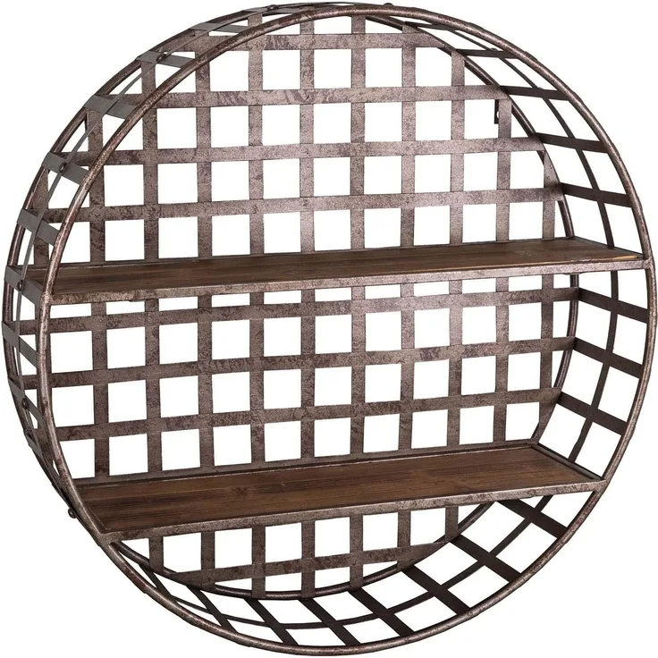 Wandregal Regal Ablage Metall Rund D 65cm Factory Industrial Antic Line SEB16808
