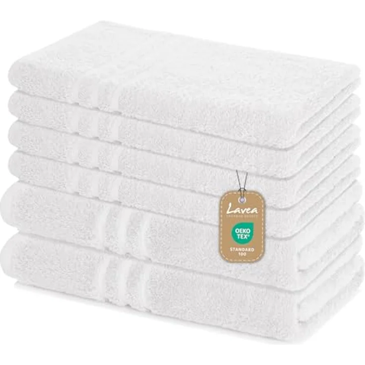 Lavea Handtuch Set Elena, Duschtücher, Handtücher, Gästetücher, Waschhandschuhe, 100% Baumwolle (Set, 6-St), Frottierserie, weich & saugstark, pflegeleicht, 500 g/m² Frottier – Bild 2
