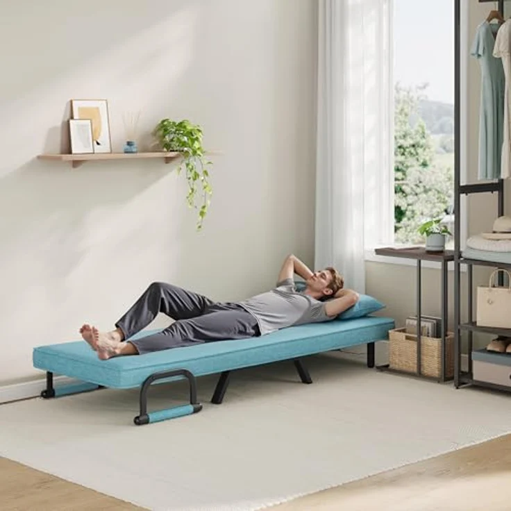 Woltu Schlafsofa, 1 Teile, Schlafsessel 3 in 1, mit Bettfunktion, Sofabett Gästebett – Bild 9