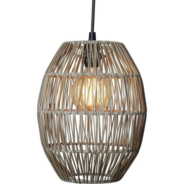 Kleiner Outdoor Lampenschirm ,Linde' in Rattan-Optik, natur, 30cm – Bild 3