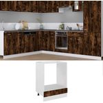 Herdumbauschrank, Küchenschrank Lyon Räuchereiche 60x46x81,5 cm Holzwerkstoff