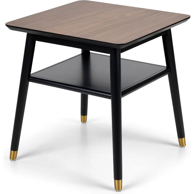 Julian Bowen Findlay Beistelltisch mit Regal, Walnuss und schwarz