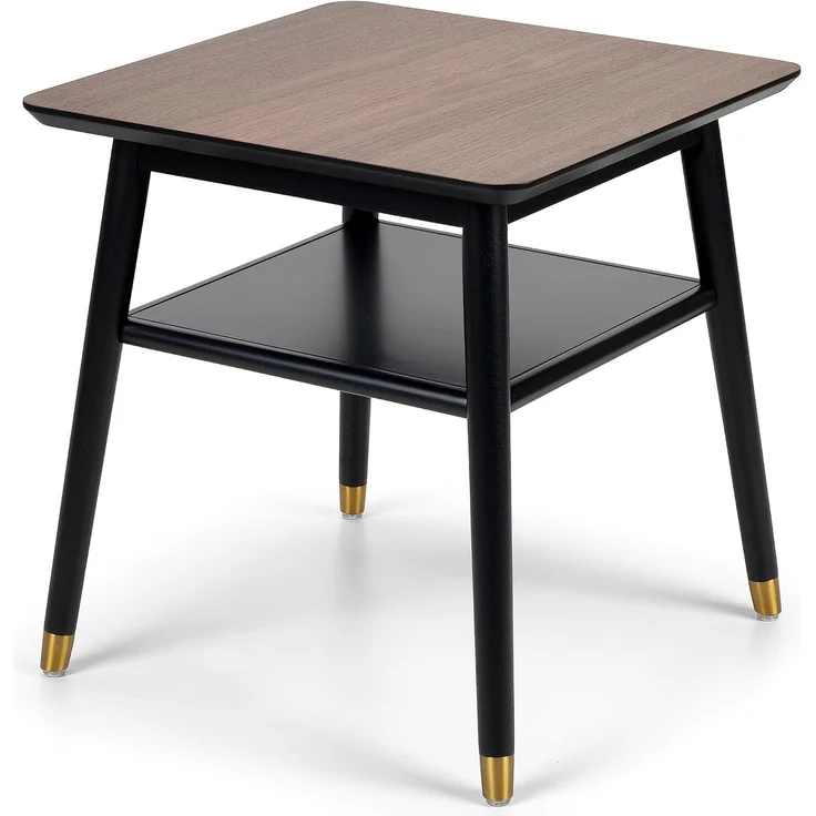Julian Bowen Findlay Beistelltisch mit Regal, Walnuss und schwarz – Bild 1