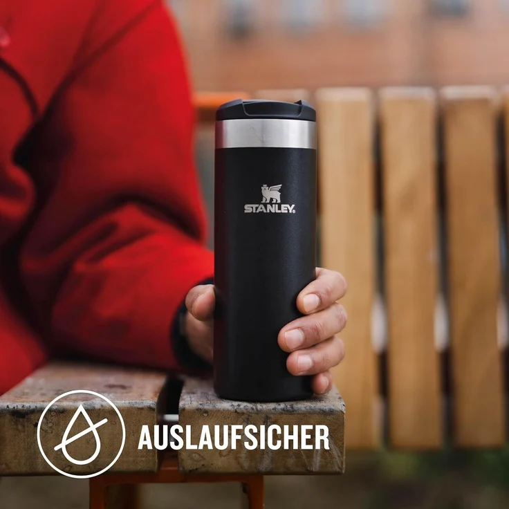 Stanley Aerolight Transit Thermobecher 0.47L - Hält 6 Stunden Heiß - Spülmaschinenfest - Kaffeebecher To Go Auslaufsicher - Kompatibel mit gängigen PKW-Getränkehalterungen - Thermosflasche - Black – Bild 4