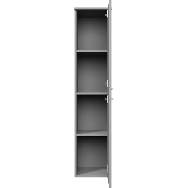 Badezimmerschrank Saturnus 35 x 35 x 130 cm - Matt grau - hoher Hängeschrank mit 2 Türen – Bild 2