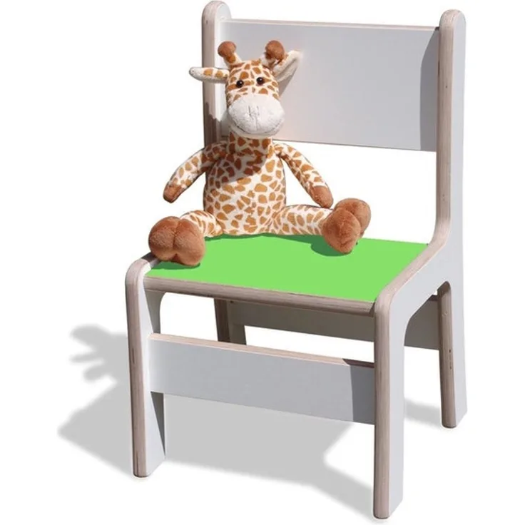 ELI Kinderstuhl - Weiß mit bunter Sitzfläche - Grün