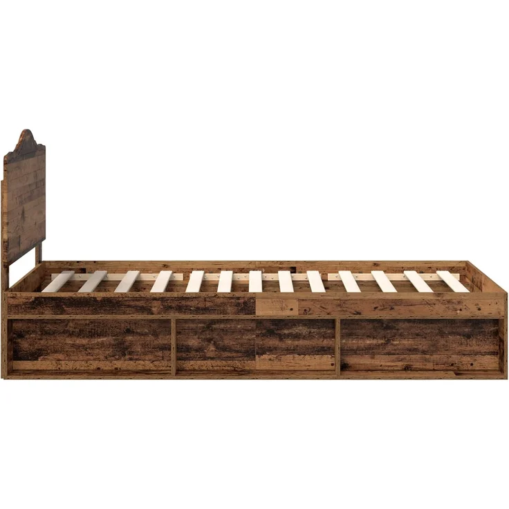 vidaXL Bettrahmen Altholz 75 x 190 cm Massives Kiefernholz 3413378 – Bild 8