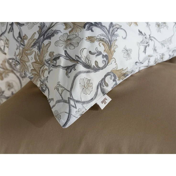 Zo! Home Cotton Bettwäsche 135x200 Fausto grey Ranken Ornamente silber sand – Bild 3
