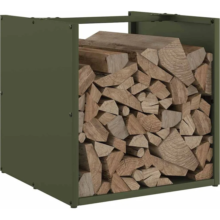 vidaXL Brennholzregal Olivgrün 40x40x40 cm Kaltgewalzter Stahl 864240 – Bild 4