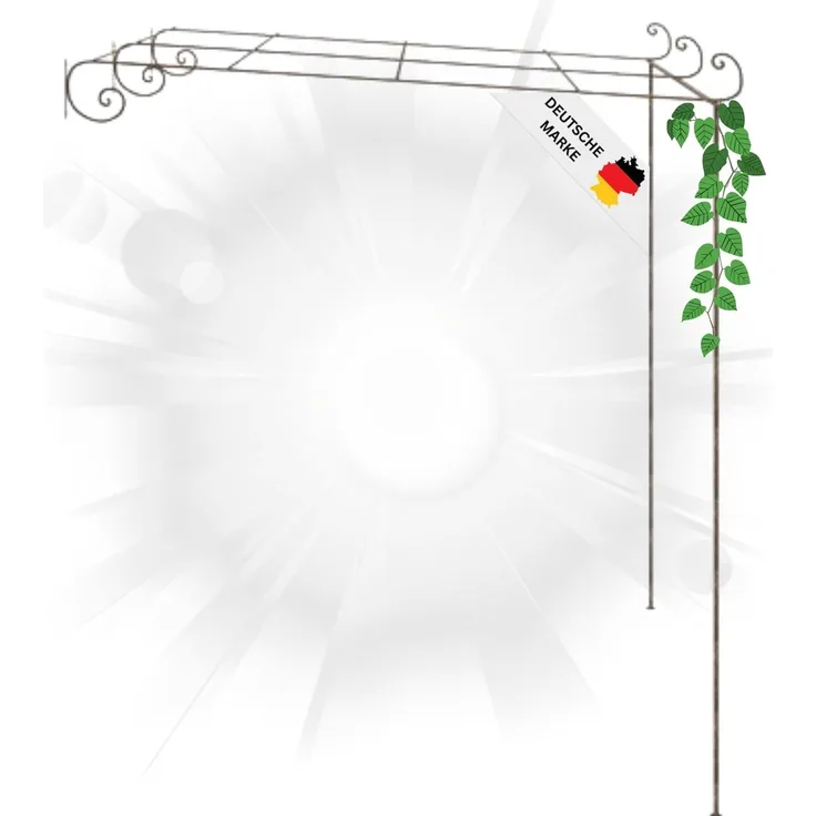 DELUKE® Pergola aus Eisen RITTO 3x3x2,5m BxTxH, Antik-Braun Rankhilfe Pergola aus Metall Bausatz freistehend Sonnenschutz Gartendeko Gartenpergola