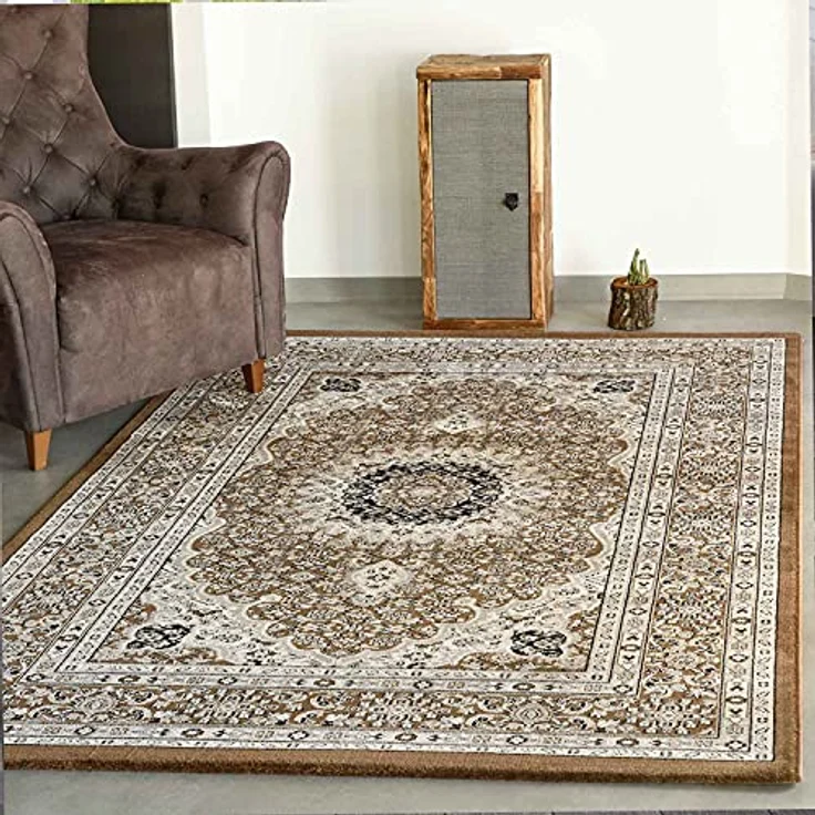 Vimoda Orientteppich Orientteppich Teppich Wohnzimmer Beibe Braun in bester Qualität, Rechteckig, Höhe: 11 mm, Läufer Orient Stil Ornament mit authentischem Charm, dick dicht – Bild 2