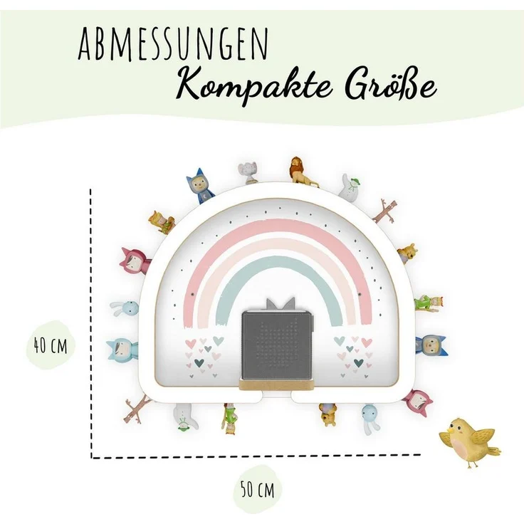Holzura Kinderregal Tonie Regal Regenbogen mit magnetischem Rahmen für Toniefiguren – Bild 1