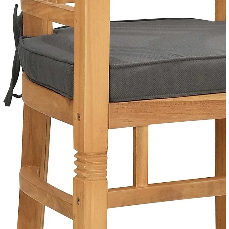 vidaXL Stuhl mit Kissen 2 pcs Braun 63 x 58 x 89 cm Massivholz Teak 42008385 – Bild 9