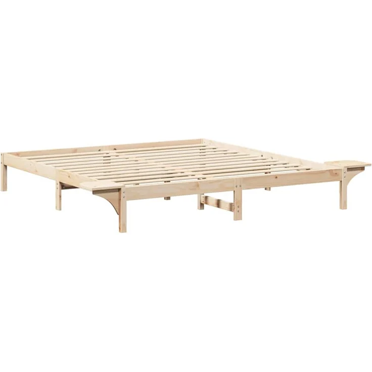 vidaXL Bettrahmen Natur 200 x 200 cm Massives Kiefernholz 873175 – Bild 7