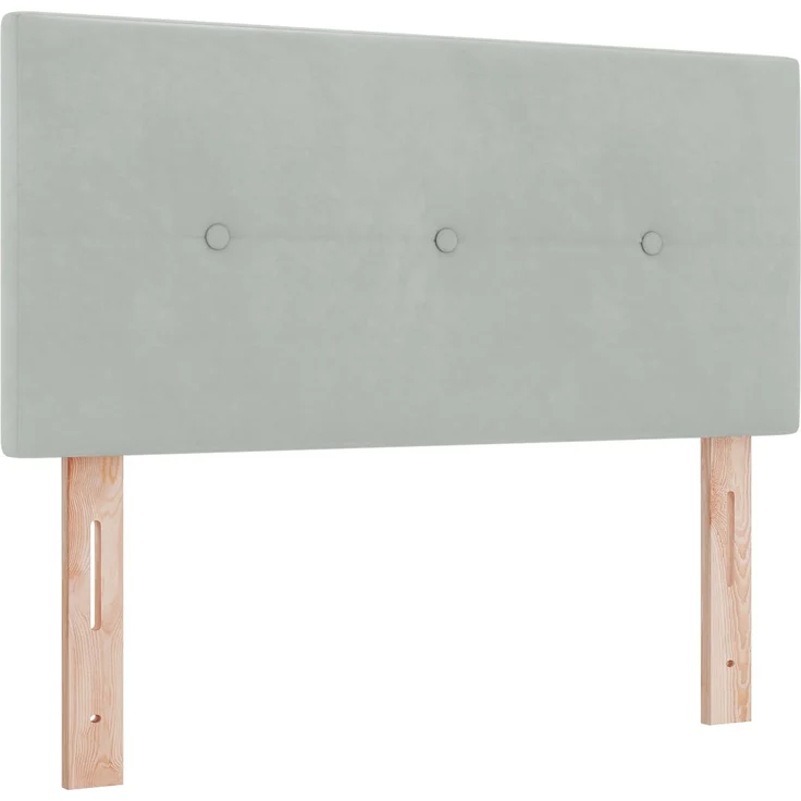 vidaXL Boxspringbett mit Matratze Hellgrau 90 x 190 cm Samt 3451783 – Bild 4
