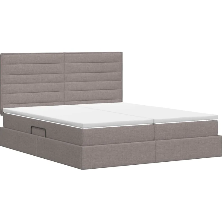 vidaXL Aufbewahrungsbett mit Kopfteil Taupe 180 x 200 cm Stoff 3459780 – Bild 8