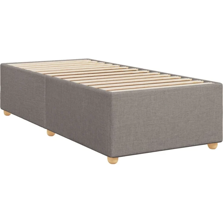 vidaXL Bettgestell ohne Matratze Taupe 90x200 cm Stoff 3284705 – Bild 3