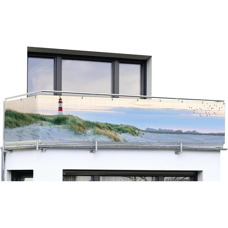 Maximex Balkon-Sichtschutz NORDSEEKÜSTE, Glasfaserverstärkte Balkonsichtschutzfolie, UV- und witterungsbeständig, Zuschneidbar, 5 m x 85 cm – Bild 2