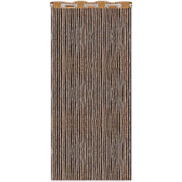 Fadenvorhang Lurex-Optik Fadengardine Türvorhang mit Ösen, trendige Dekoration in vielen verschiedenen Ausführungen erhältlich (140x250 cm / gold - gelbgold) – Bild 1