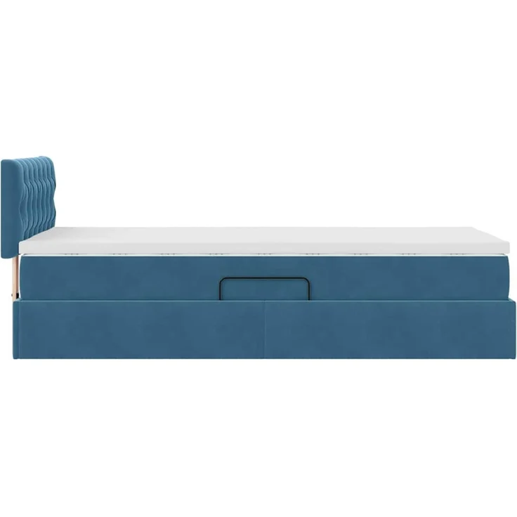 vidaXL LED-Speicherbett mit Matratze Dunkelblau 100 x 200 cm Samt 3371437 – Bild 11