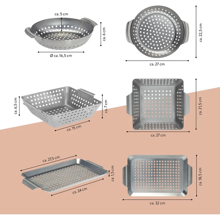 Bremermann Grillplatte 3er Set, Edelstahl Grau – Bild 7