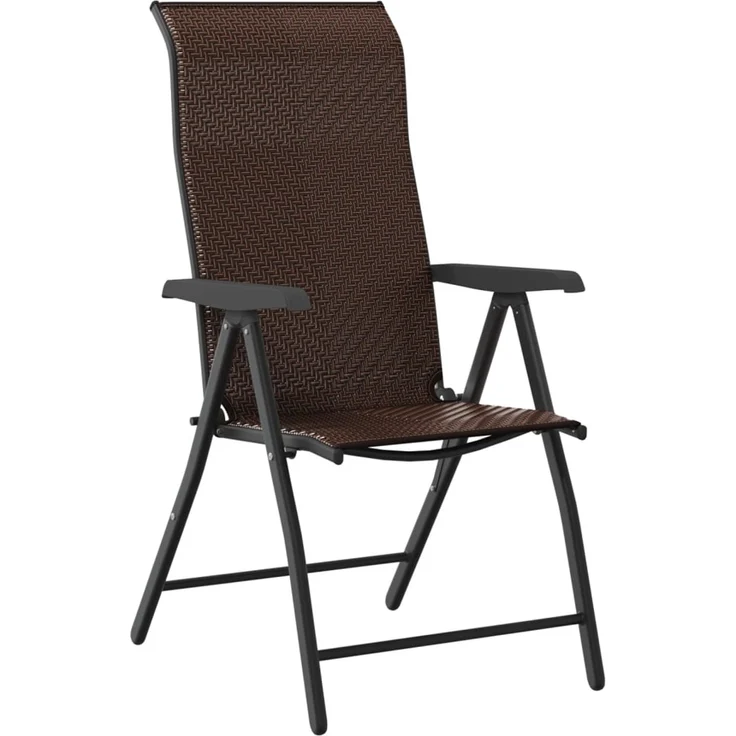 vidaXL Gartenstühle 8 Stk. Klappbar Braun Poly Rattan 3270611 – Bild 3