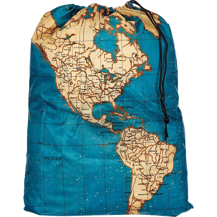 Kikkerland Wäschesäcke, Stoff, Blau 41x56 cm capacity 20l