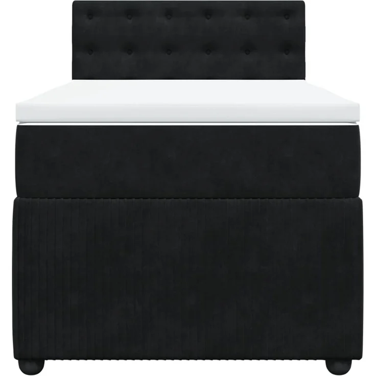 vidaXL Boxspringbett mit Matratze Schwarz 90x200 cm Samt 3287640 – Bild 4