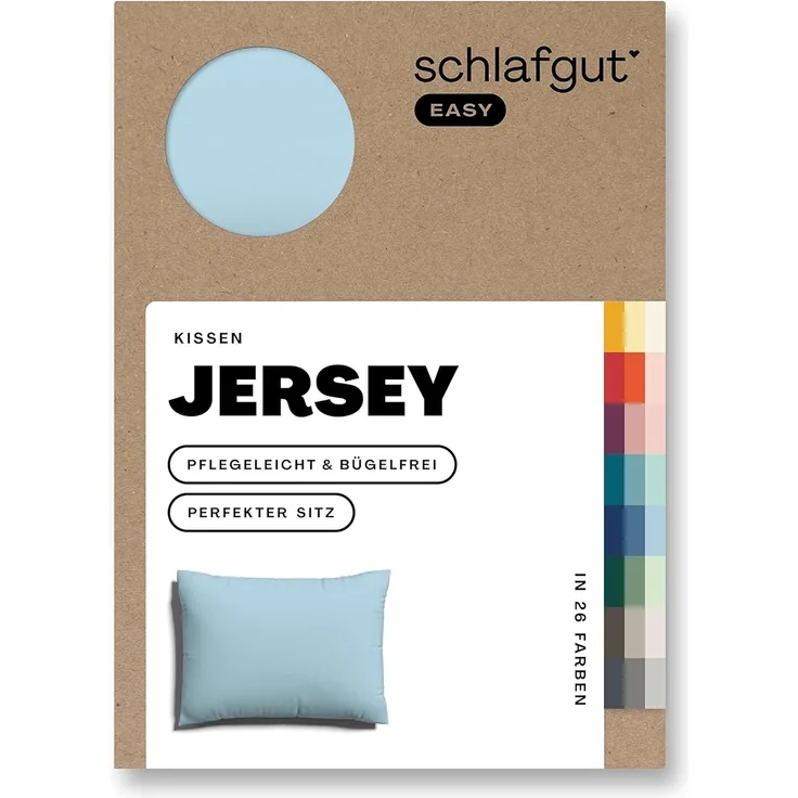 Schlafgut 'EASY' Kissenbezug, Jersey, Baumwolle, Hellblau, 60x80 cm