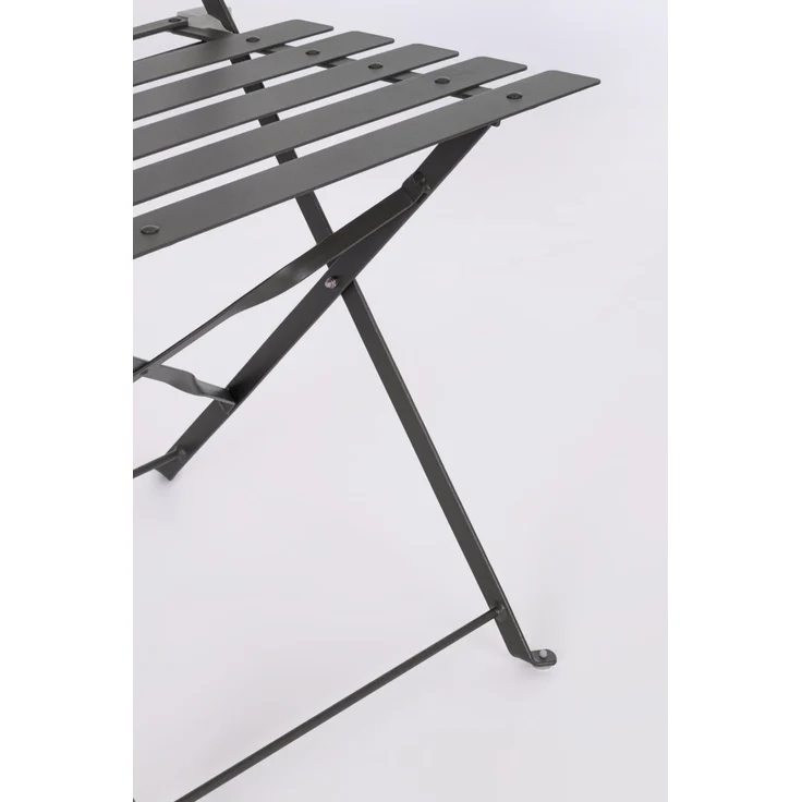Garten-Set Austin Metall, klassisch klappbar, anthrazit, 2 Stühle und Tisch für draußen – Bild 4