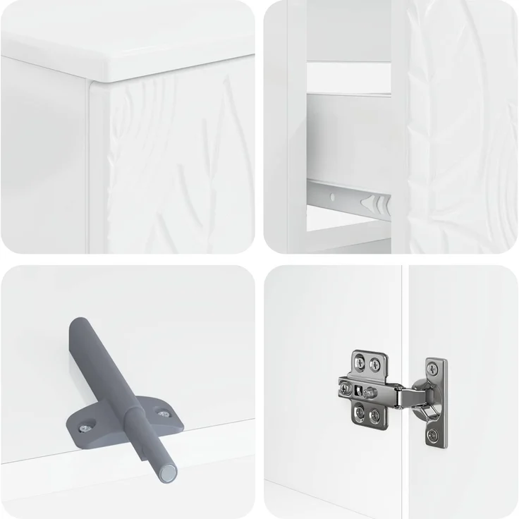 vidaXL 4-teiliges Badezimmer-Schrank-Set DELFT Hochglanz Weiß 3417949 – Bild 7
