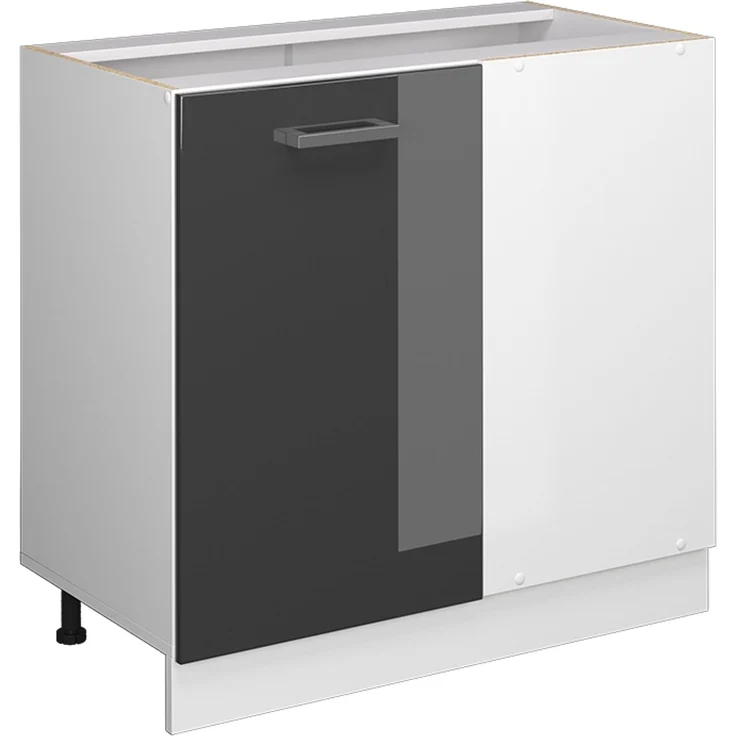 Küchenfront R-Line Anthrazit Hochglanz 39.6 x 71.3 cm Möbelfront für den Eckunterschrank Vicco – Bild 5